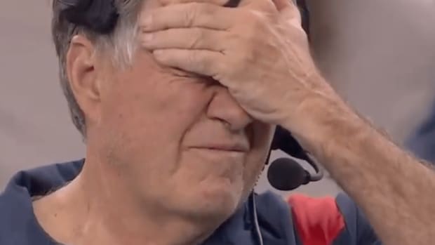 Patriots - Bill Belichick Hand Over Face